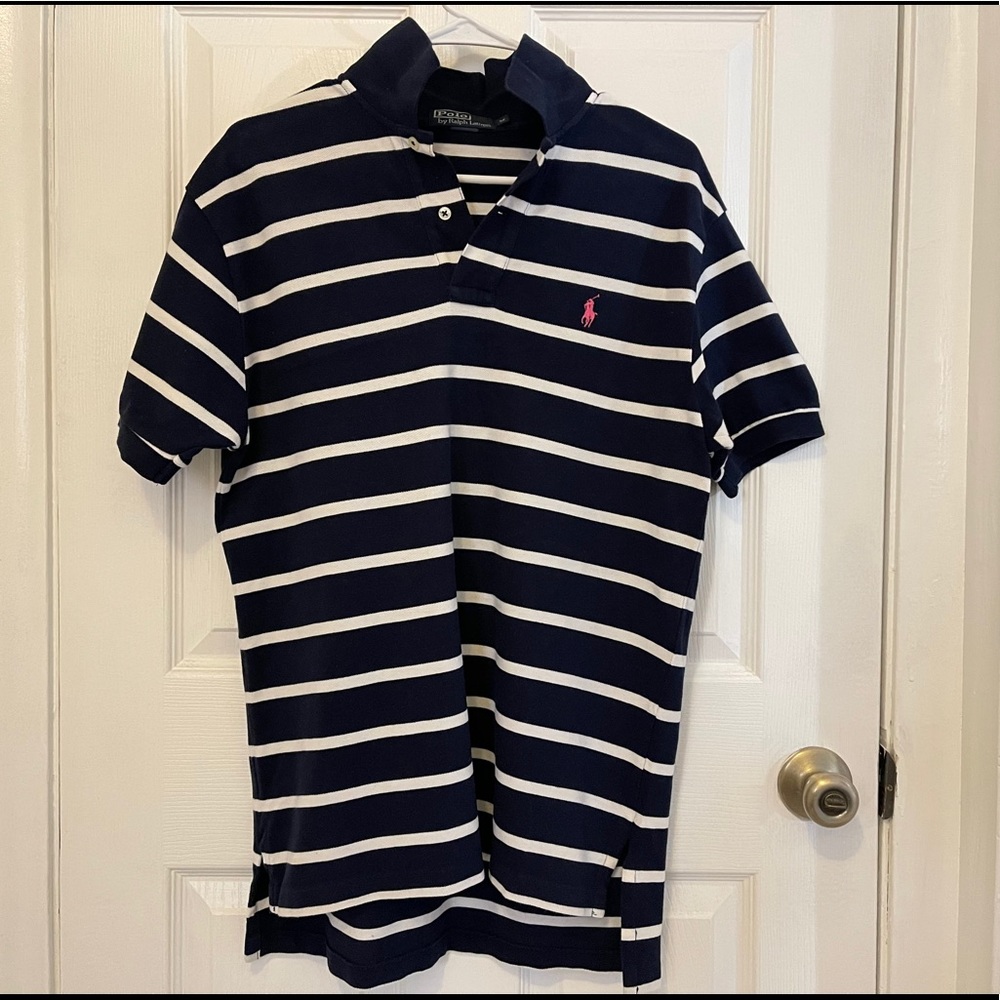 Polo by Ralph Lauren Navy Blue/White Stripe shirt